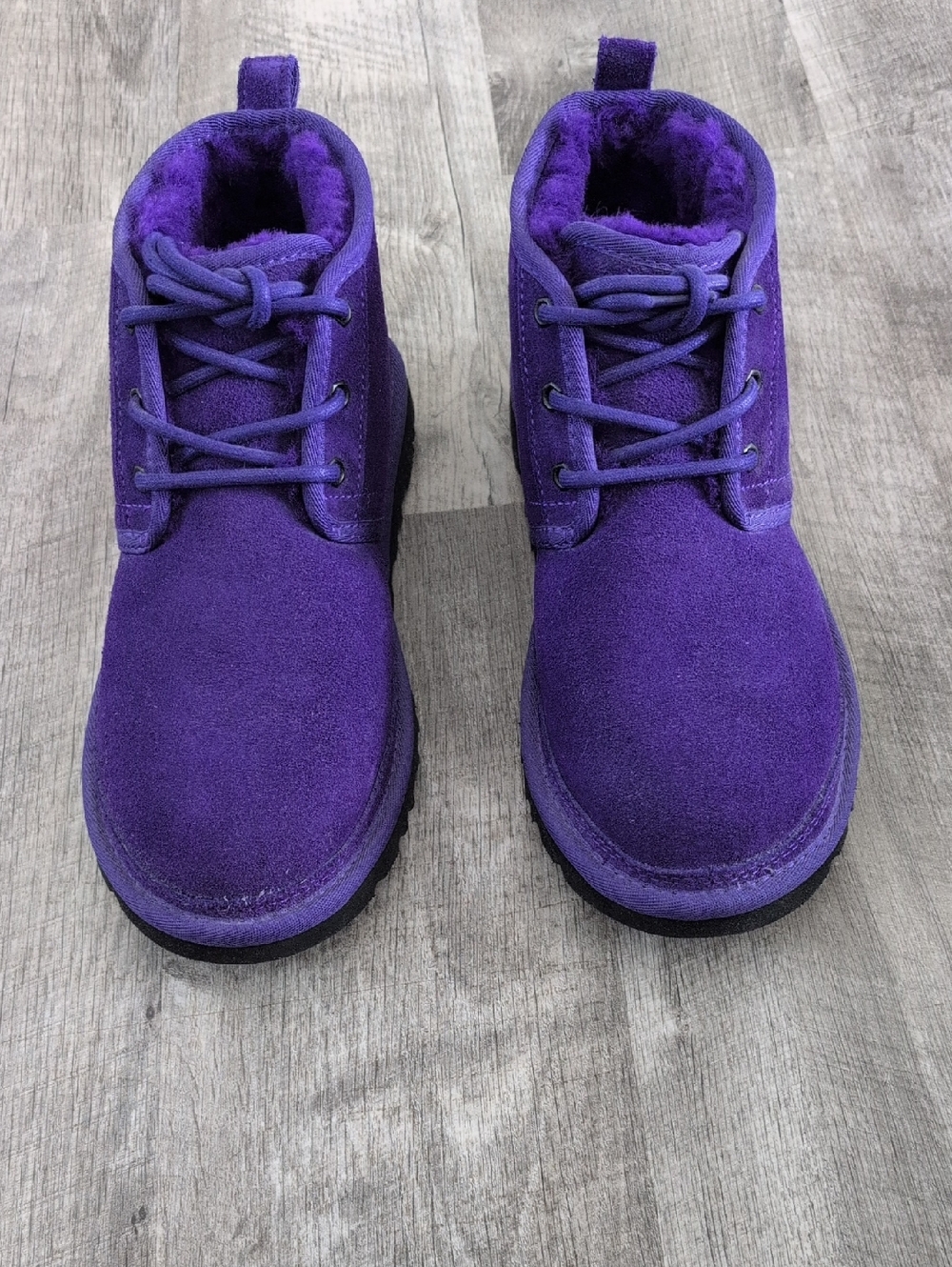 UGG Women's Neumel Plush Purple Suede Lace-Up Boots Size 9 Brand New